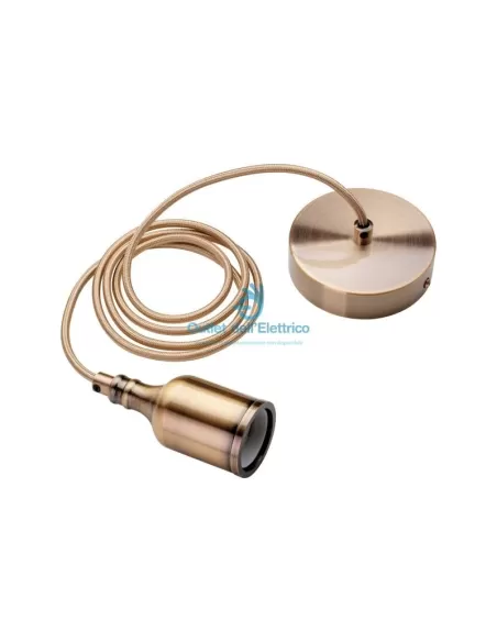 Wiva 31501146 Pendentif en métal, cloche ancienne, e27, bronze brossé